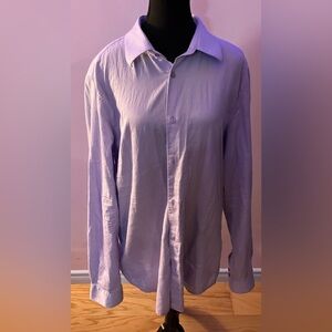 Mens long sleeve lavender button up dress shirt size XXXL